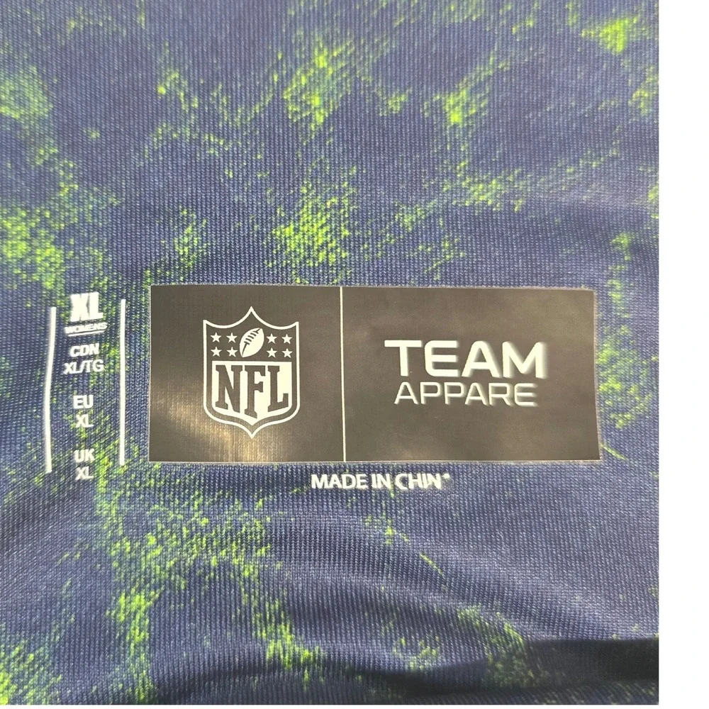 NFL Team Apparel Seattle Seahawks Womens XL Leggings Blue Green Marble Print